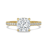 Hidden Halo Cushion-Cut Engagement Ring